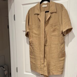 Casa Raki Women's Short-Sleeve Shirt Jacket in Tan